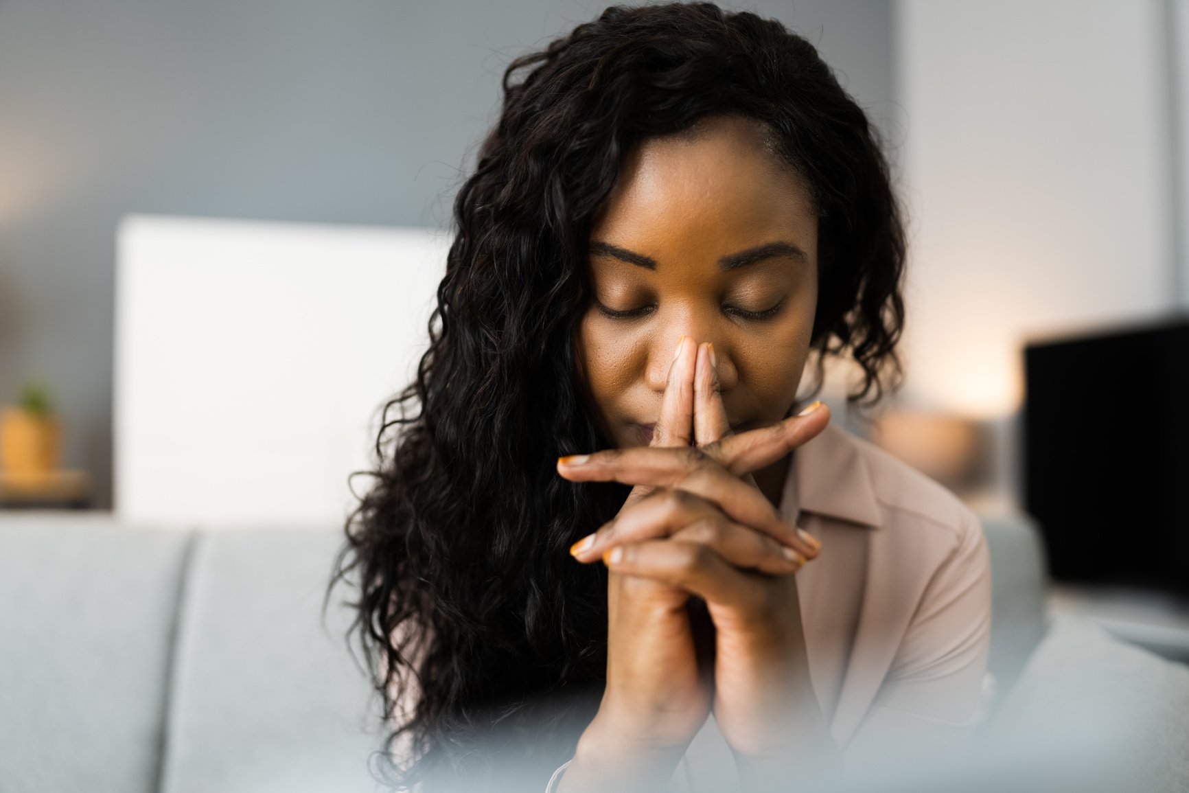 Woman Praying Closeup